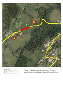 Obvestilo o spremembi prometnega režima Markovo–Studenca–Podlom 1